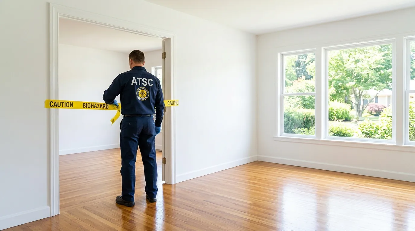 Certified biohazard cleanup crew performing Decomposition Cleanup in Providence